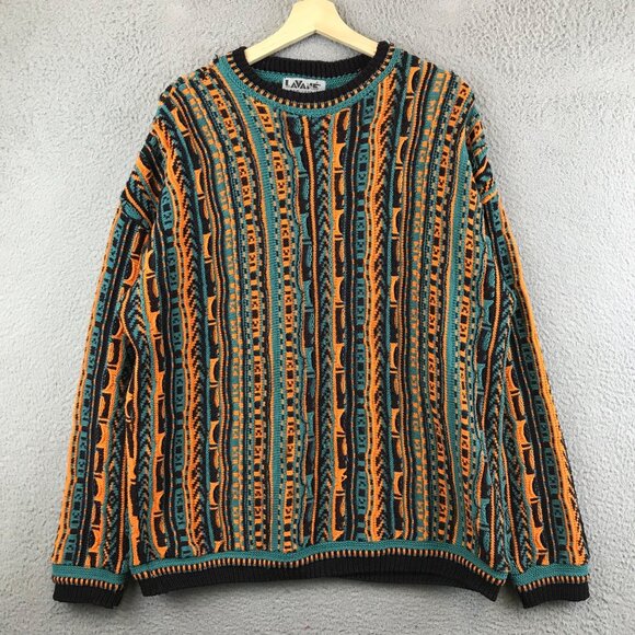 Vintage Lavane Sweater Coogi Style Textile 90s Grail size XL - Picture 1 of 10